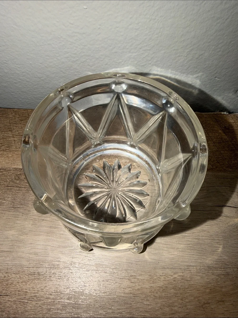 Vintage Clear Glass Decorative Ice Bucket or candy dish - looks like Teleflora